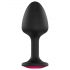 Dorcel Geisha Plug Ruby XL - anální kolík s růžovým kamenem (černý)