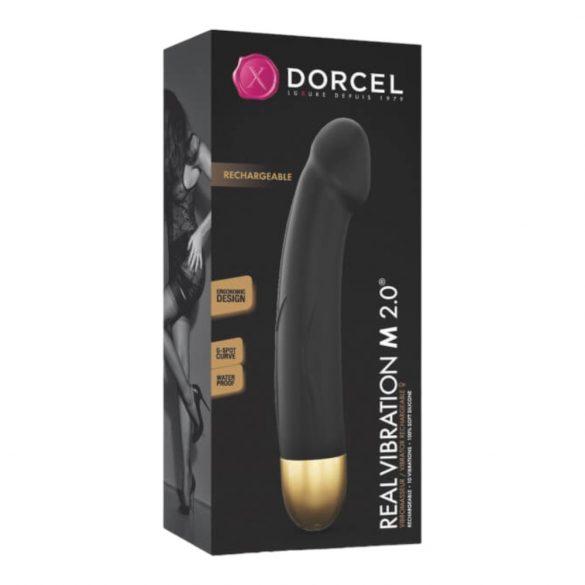 Dorcel Real Vibration M 2.0 - nabíjecí vibrátor (černo-zlatý)