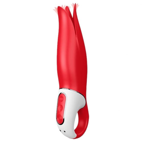 Satisfyer Power Flower - dobíjecí, vodotěsný vibrátor (červený)