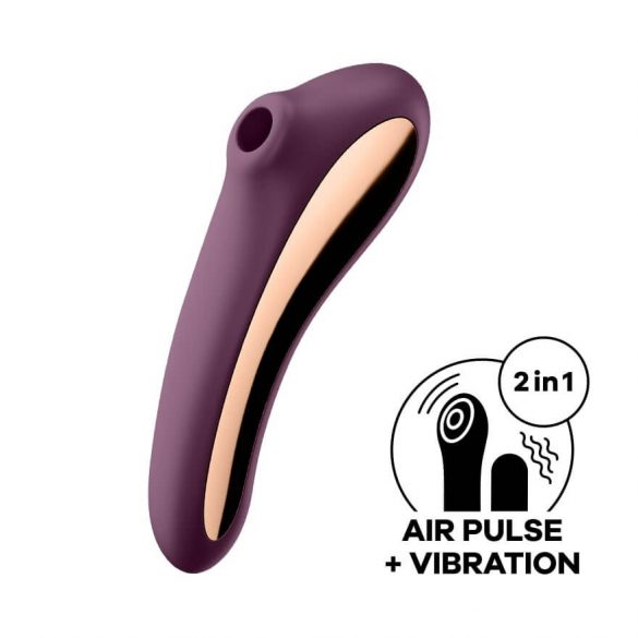 Satisfyer Dual Kiss - 2en1, vibromasseur rechargeable pour vagin et clitoris (violet)