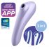 Satisfyer Dual Pleasure - nabíjecí, vodotěsný smart vibrátor na klitoris a vagínu (fialový)