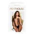 Penthouse Drop-Dead Tasty - open overall met netstrepen (zwart) - XL