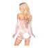 Penthouse Lip Smacker - kanten off-shoulder jurk en string (wit) - L/XL