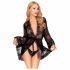 Penthouse Hypnotic Power - peignoir court en dentelle et string (noir)