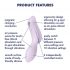 Satisfyer Curvy Trinity 2 - oplaadbare luchtdruk 2in1 vibrator (paars)