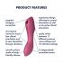 Satisfyer Curvy Trinity 3 - vibromasseur à ondes aériennes 2 en 1 rechargeable (rouge)