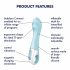 Satisfyer Air Pump Vibrator 5 - vibromasseur intelligent gonflable (bleu)