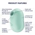 Satisfyer Pro To Go 2 - stimulateur clitoridien à ondes d'air rechargeable (menthe)