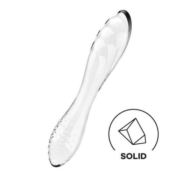 Satisfyer Dazzling Crystal 1 - skleněné dildo se dvěma konci (průsvitné)