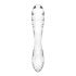 Satisfyer Dazzling Crystal 1 - skleněné dildo se dvěma konci (průsvitné)