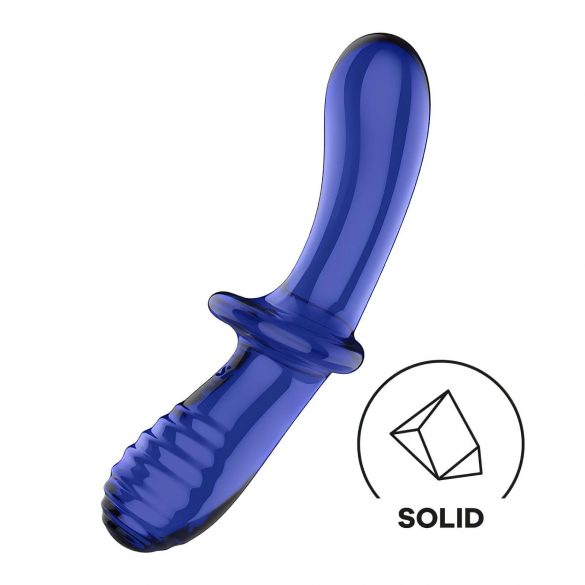 Satisfyer Double Crystal - Dildo en verre à double extrémité (bleu)