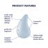 Satisfyer Dew Drop - vibreur clitoridien rechargeable waterproof (bleu)