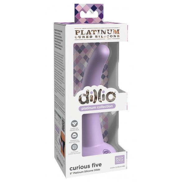 Dillio Curious Five - lepivé silikonové dildo (15 cm) - fialové