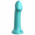 Dillio Big Hero - silikonové dildo s lepivými prsty (17 cm) - tyrkysové