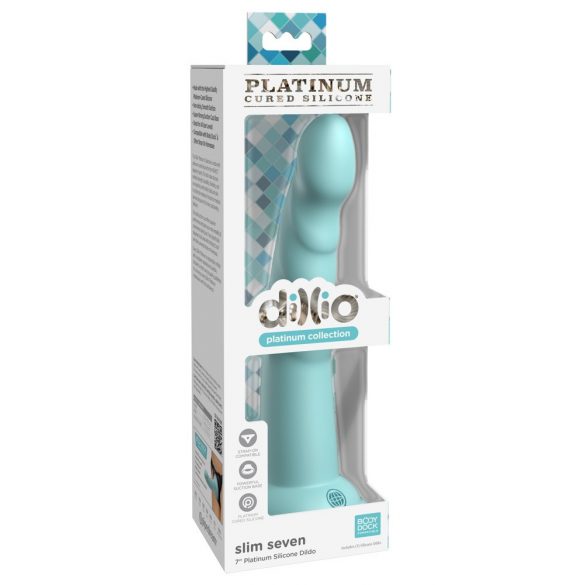 Dillio Slim Sept - gode stimulateur à ventouse (20 cm) - turquoise