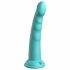 Dillio Slim Seven - stimulační dildo s lepkavými prsty (20 cm) - tyrkysové