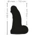 Realistixxx Real Giant - obří dildo s varlaty - 22 cm (černé)