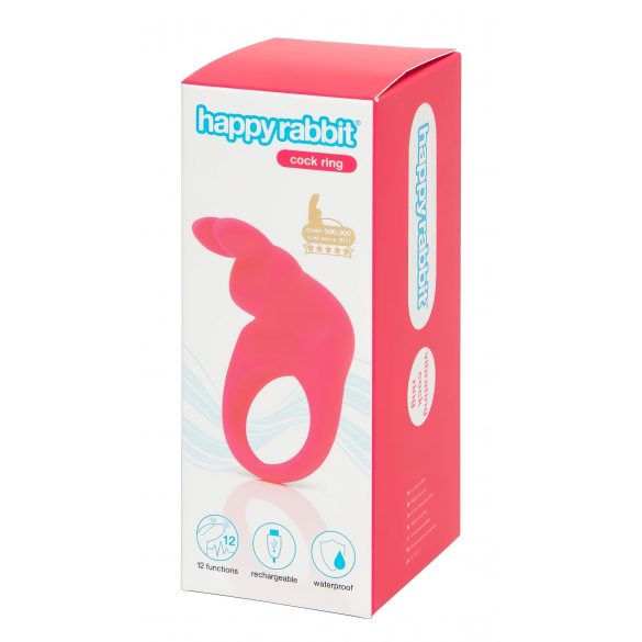 Happyrabbit Cock - vibrační kroužek na penis na baterie (růžový)