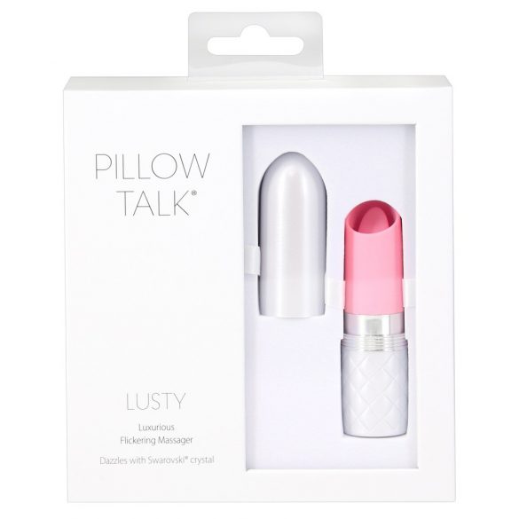 Pillow Talk Lusty - dobíjecí vibrátor s jazykovou hůlkou (růžový)