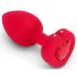 b-vibe heart - oplaadbare anale vibrator met afstandsbediening (rood)