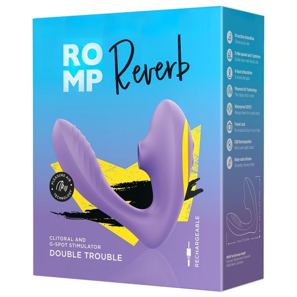 ROMP Reverb - vodotěsný vibrátor pro bod G a stimulátor klitorisu (fialový)