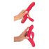 Smile Thumping Konijn - herlaadbare vibrator met 3 motoren (rood)