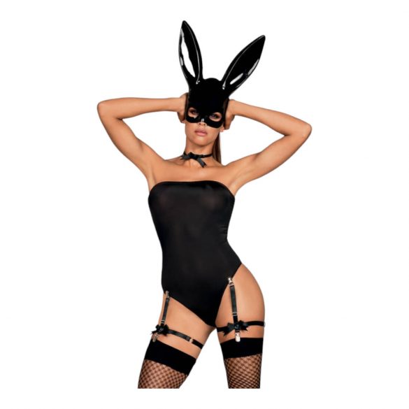 Obsessive OB7008 Sexy Bunny - kostým zajíčka (černý)  - L/XL