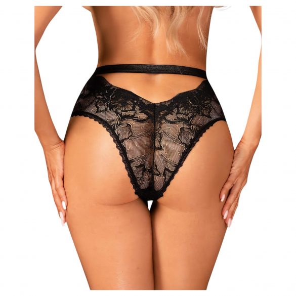 Obsessive Olvidia - culotte fleurie (noire)