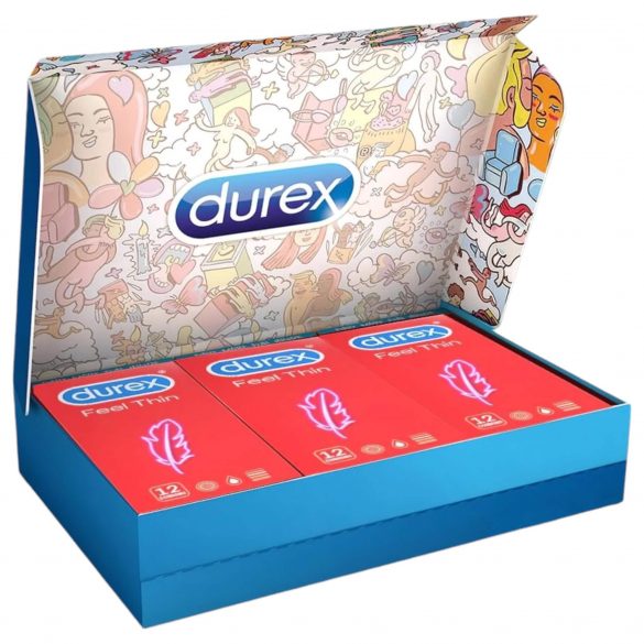 Durex Feel Thin - balení kondomů s pocitem života (3 x 12 ks)