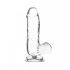 Addiction Crystal - staande dildo met ballen (transparant) - 15cm