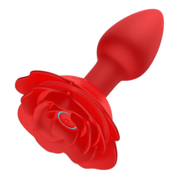 Bouchon Lonely Rose - vibromasseur anal sans fil rechargeable (rouge)