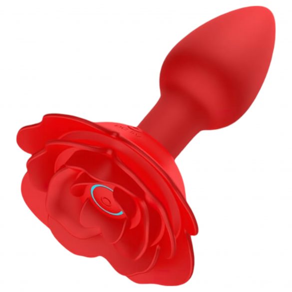 Bouchon Lonely Rose - vibromasseur anal sans fil rechargeable (rouge)