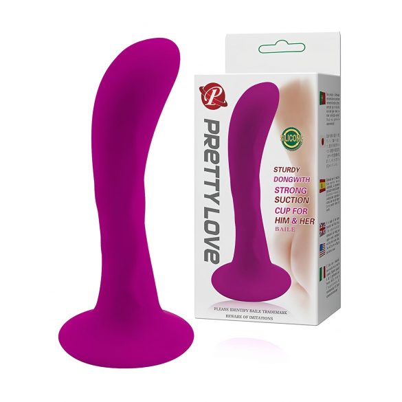 Pretty Love Bouchon Anal - plug anal incurvé avec ventouse (rose)