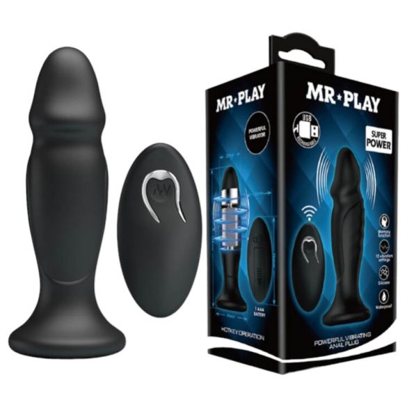 Monsieur Play - vibromasseur anal rechargeable et radio (noir)