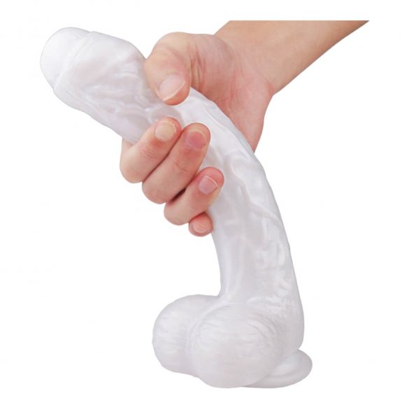 Sex HD Martin - připínací, dildo s varlaty (bílé)