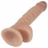 Lovetoy Real Extreme - připínací, testikulární dildo - 21cm (přírodní)