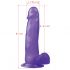 Lovetoy Jelly Studs - realistické dildo s přísavkou - 20 cm (fialové)