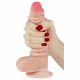 Lovetoy Sliding-Skin - dvouvrstvé dildo - 18 cm (přírodní)