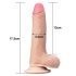 Lovetoy Sliding-Skin - dvouvrstvé dildo - 18 cm (přírodní)