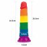 Lovetoy Prider - realistické dildo - 19 cm (duhové)