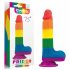 Lovetoy Prider - realistické dildo s varlaty - 20 cm (duhové)