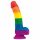 Lovetoy Prider - dildo réaliste en silicone liquide - 19 cm (arc-en-ciel)