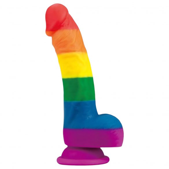 Lovetoy Prider - dildo réaliste en silicone liquide - 19 cm (arc-en-ciel)