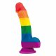 Lovetoy Prider - dildo réaliste en silicone liquide - 19 cm (arc-en-ciel)