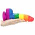 Lovetoy Prider - dildo réaliste en silicone liquide - 19 cm (arc-en-ciel)