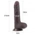 Lovetoy Sliding-Skin - dvouvrstvé dildo s lepicí podložkou - 18 cm (hnědé)