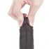 Lovetoy Sliding-Skin - dvouvrstvé dildo s lepicí podložkou - 18 cm (hnědé)