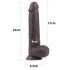 Lovetoy Sliding-Skin - dvouvrstvé dildo s lepicí podložkou - 23 cm (hnědé)