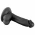 Mr. Rude - připínací dildo s varlaty - 17 cm (černé)