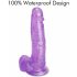 Jelly 8 - Dildo avec ventouse et testicules (violet)